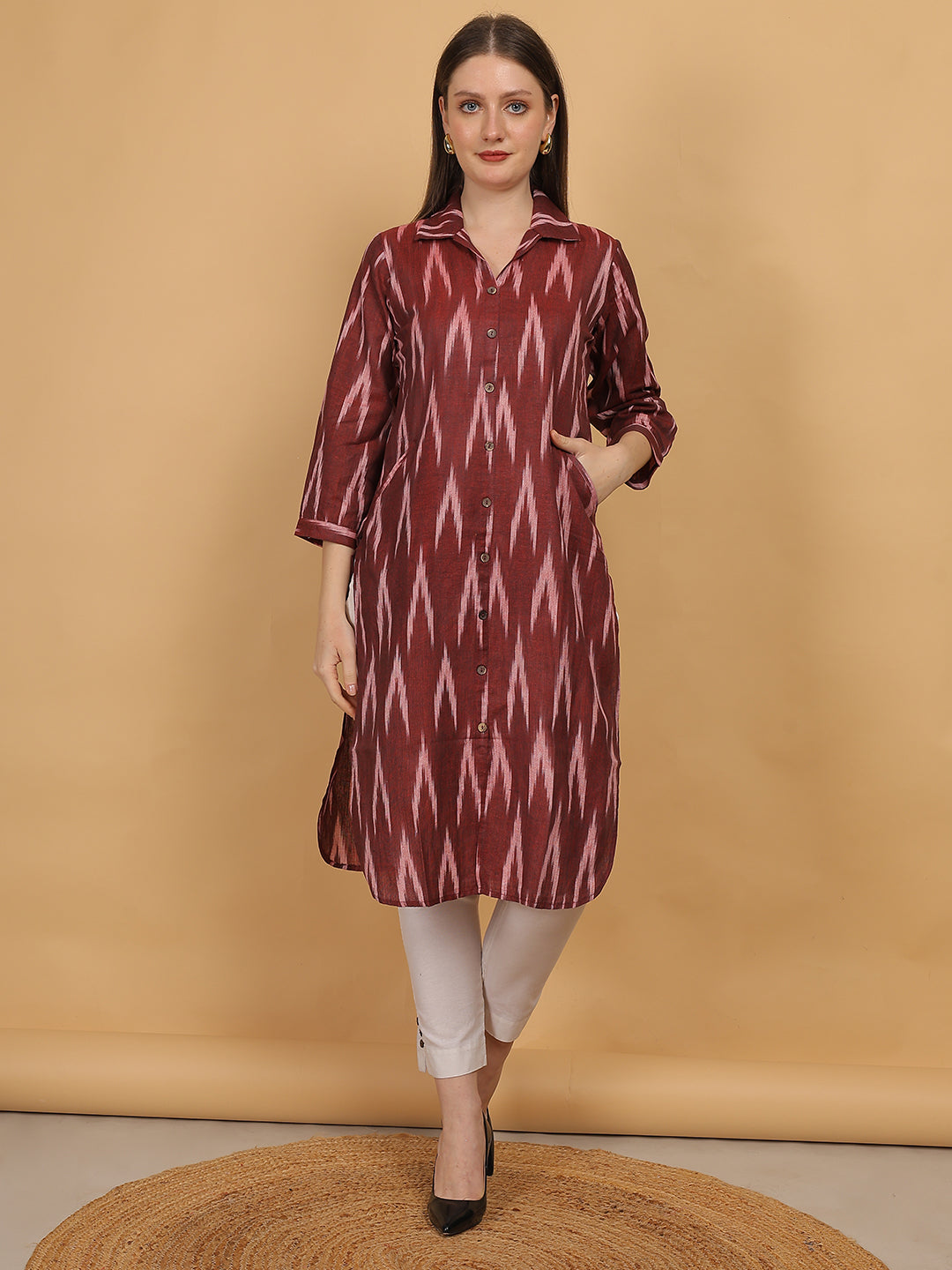 Ikat Print Cotton Kurta