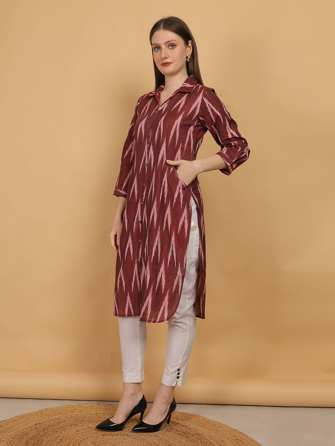 Ikat Print Cotton Kurta
