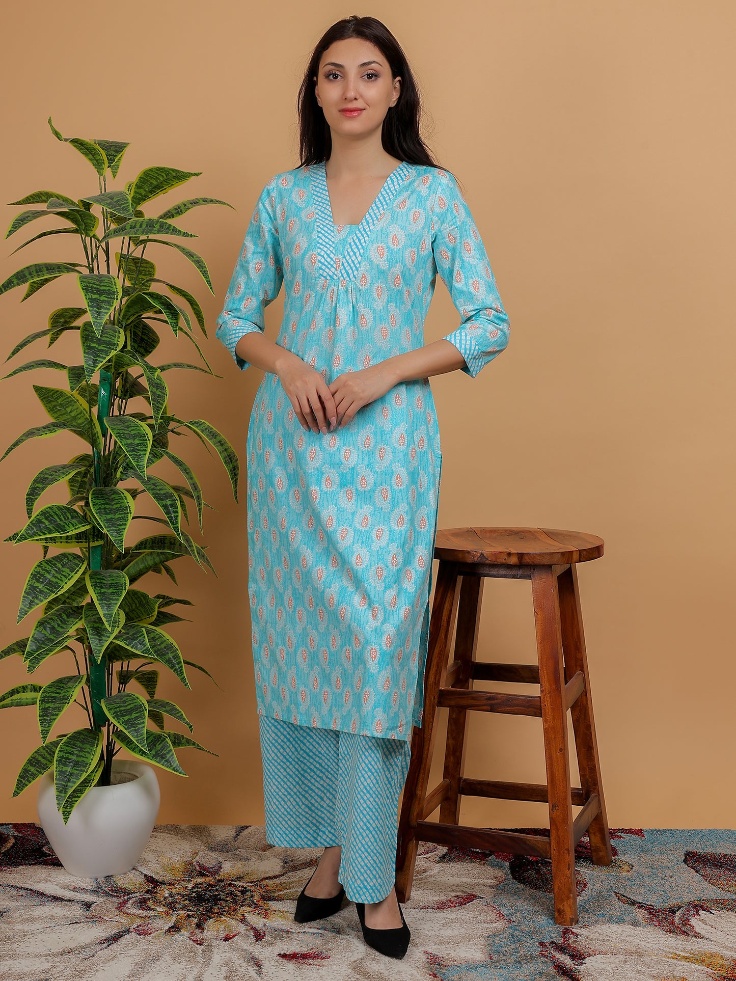 Timeless Charm: Sanganeri Cotton Kurta Set