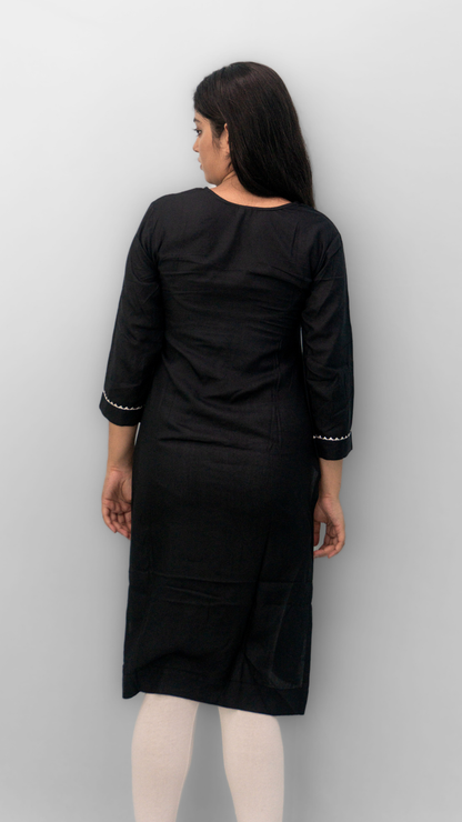 Anikrriti Black Rayon Kurti - Anikrriti