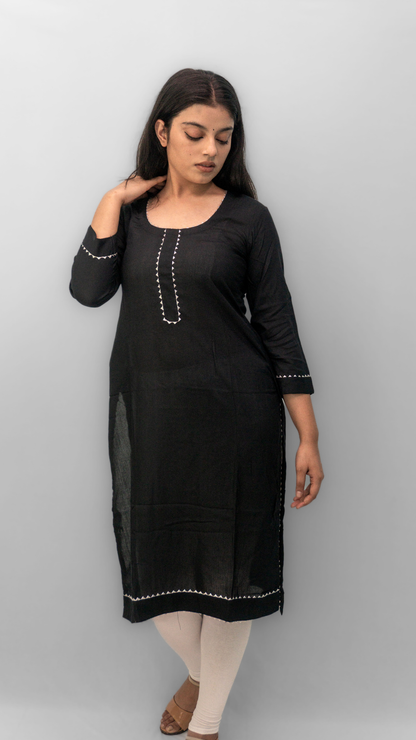 Anikrriti Black Rayon Kurti - Anikrriti