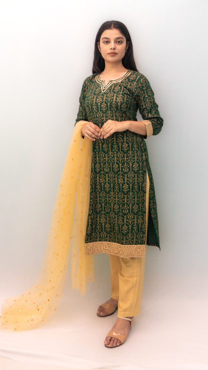 Anikrriti Ethnic Suit with Dupatta - Anikrriti