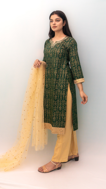 Anikrriti Ethnic Suit with Dupatta - Anikrriti