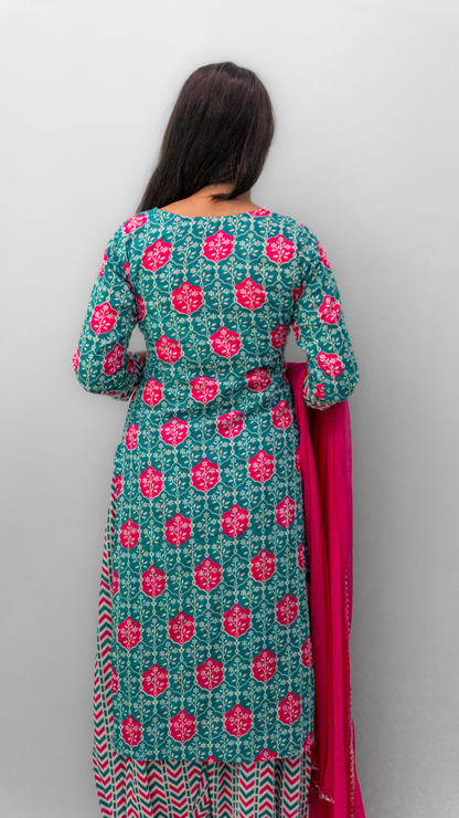 Anikrriti Cotton Kurta Set with Dupatta - Anikrriti