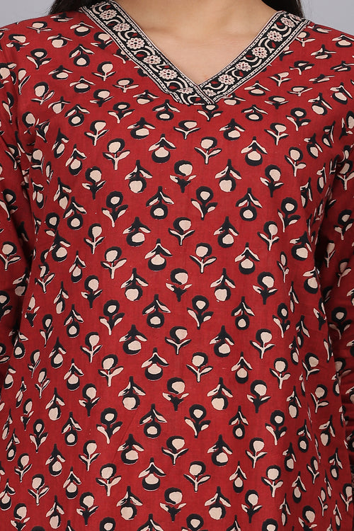 Ajrakh Print Cotton Kurti