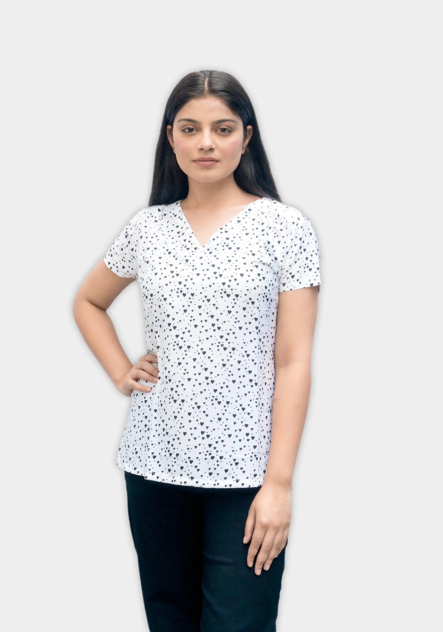 Anikrriti White Printed Crepe Top - Anikrriti