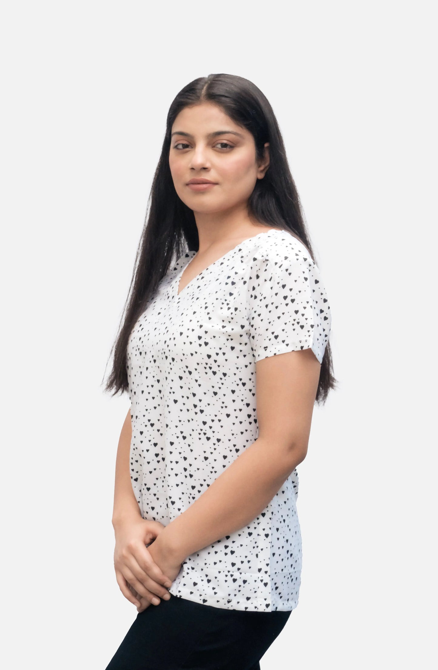 Anikrriti White Printed Crepe Top - Anikrriti