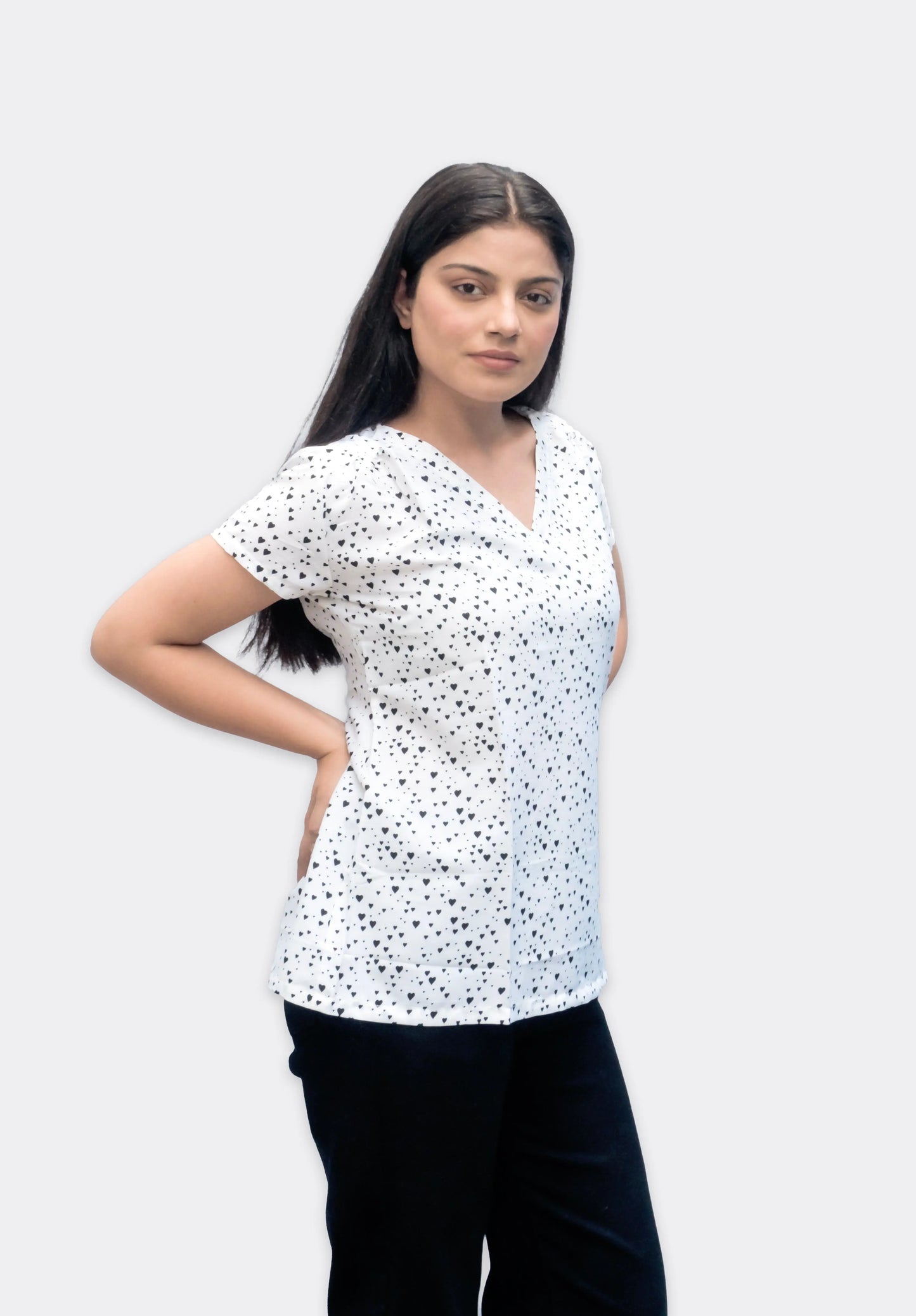 Anikrriti White Printed Crepe Top - Anikrriti