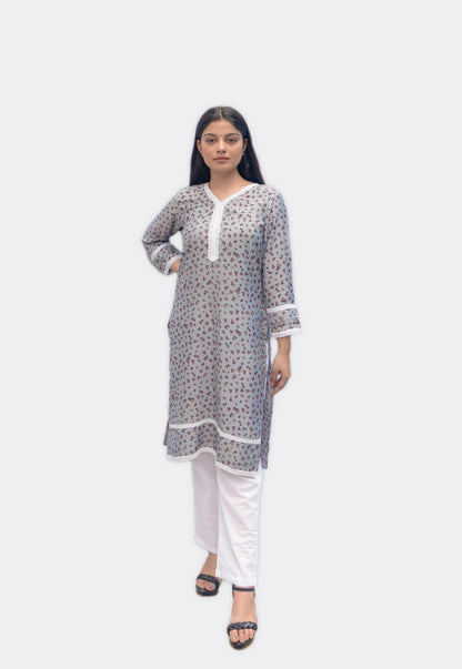 Anikrriti Floral Crepe kurti - Anikrriti