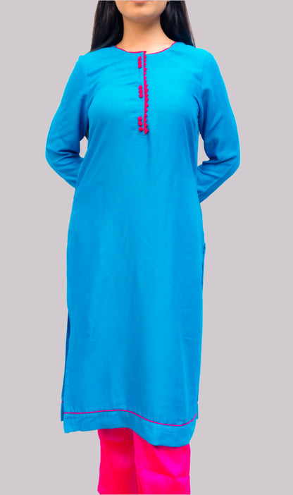 Anikrriti Turquoise Rayon Kurti - Anikrriti