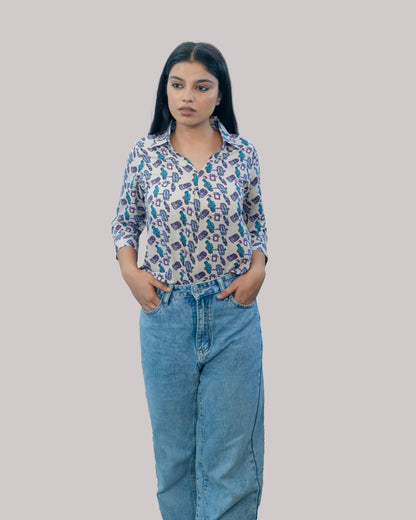 Anikrriti Printed Crepe Shirt - Anikrriti