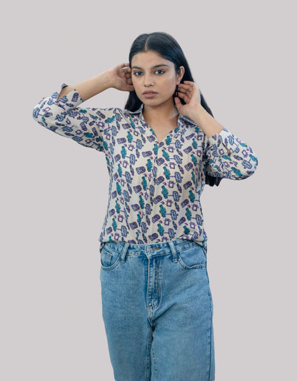 Anikrriti Printed Crepe Shirt - Anikrriti