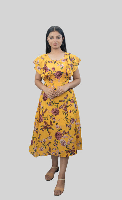 Anikrriti Floral Midi dress - Anikrriti