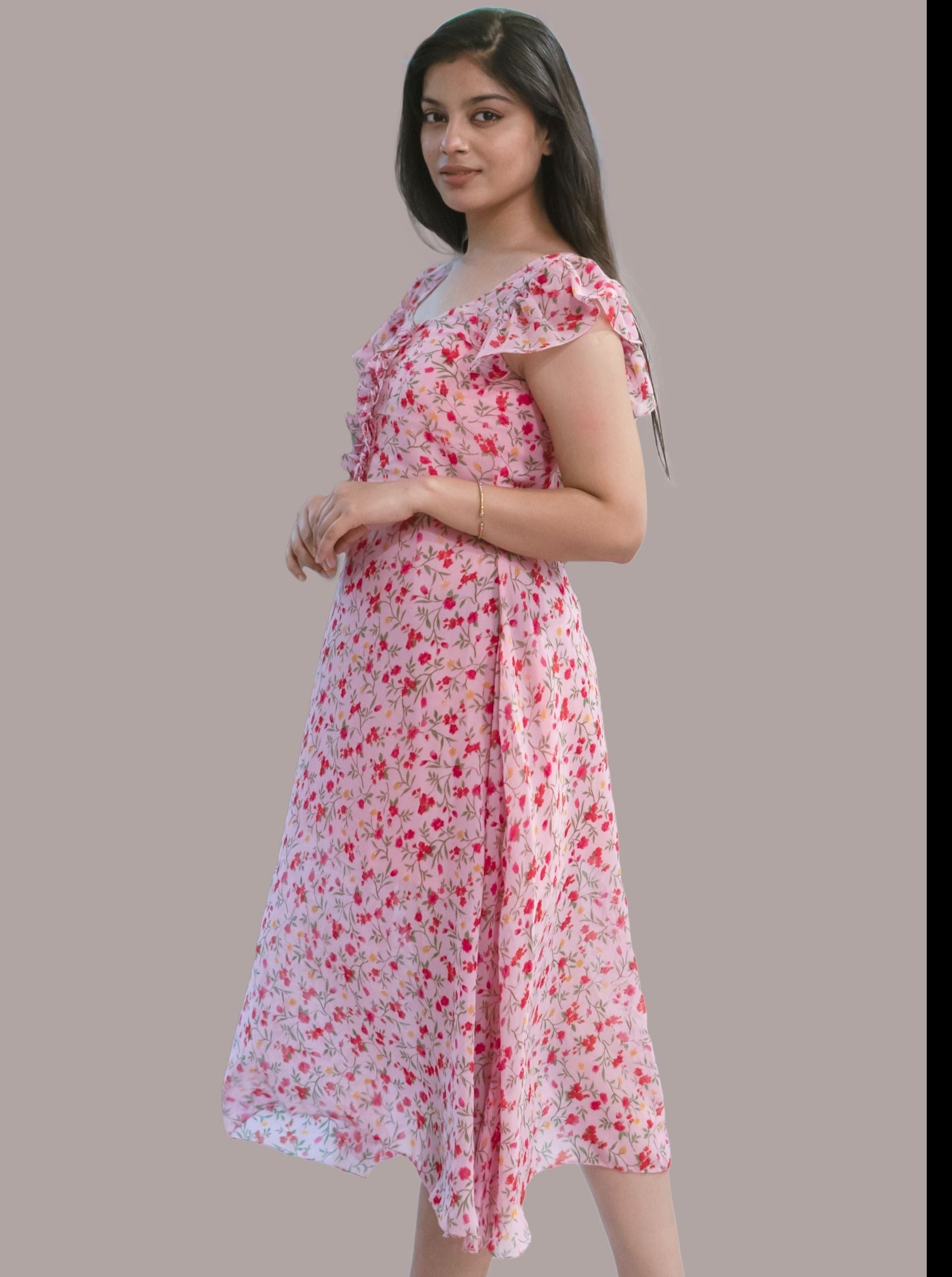 Anikrriti Printed Midi Dress - Anikrriti