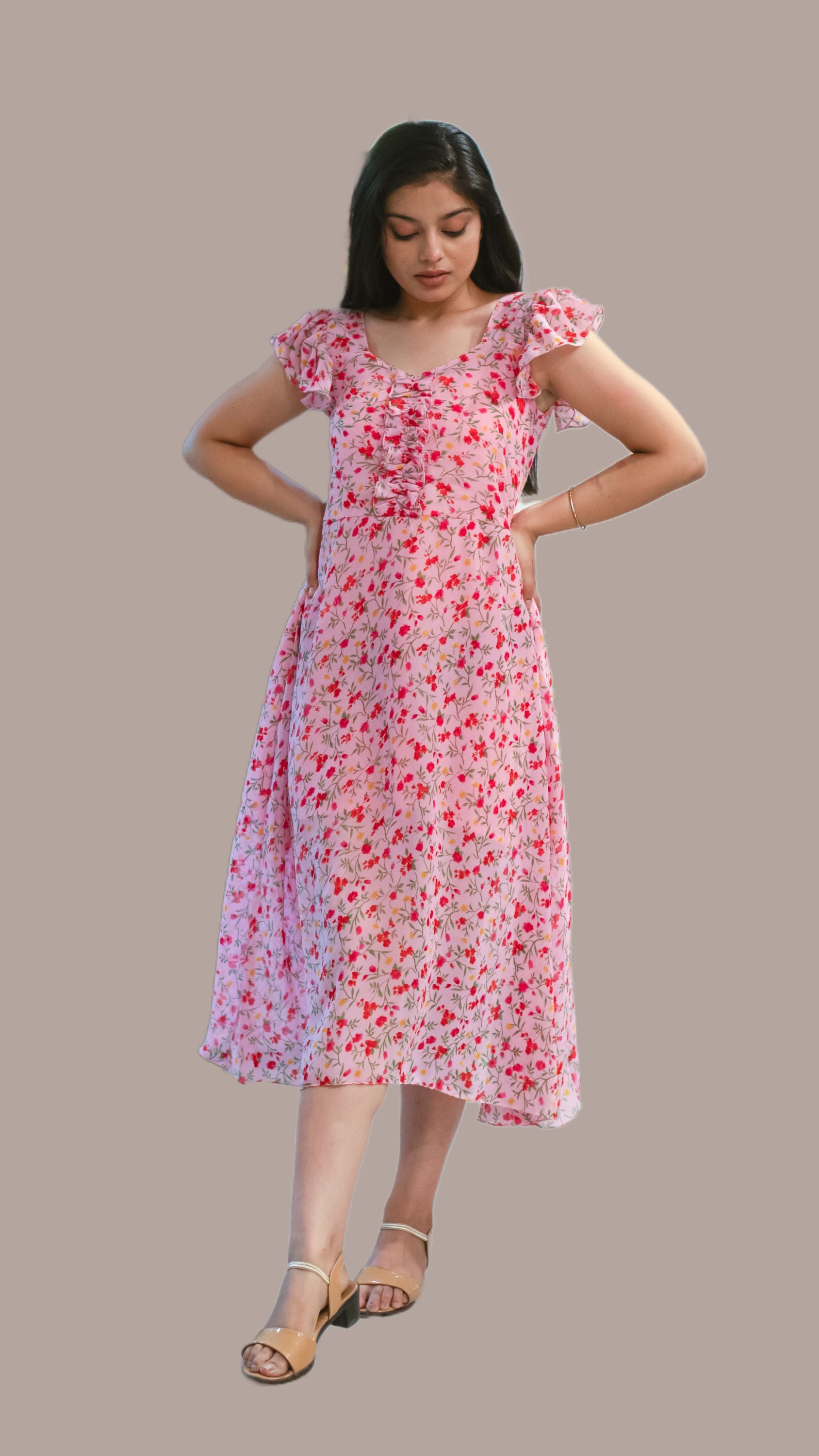 Anikrriti Printed Midi Dress - Anikrriti