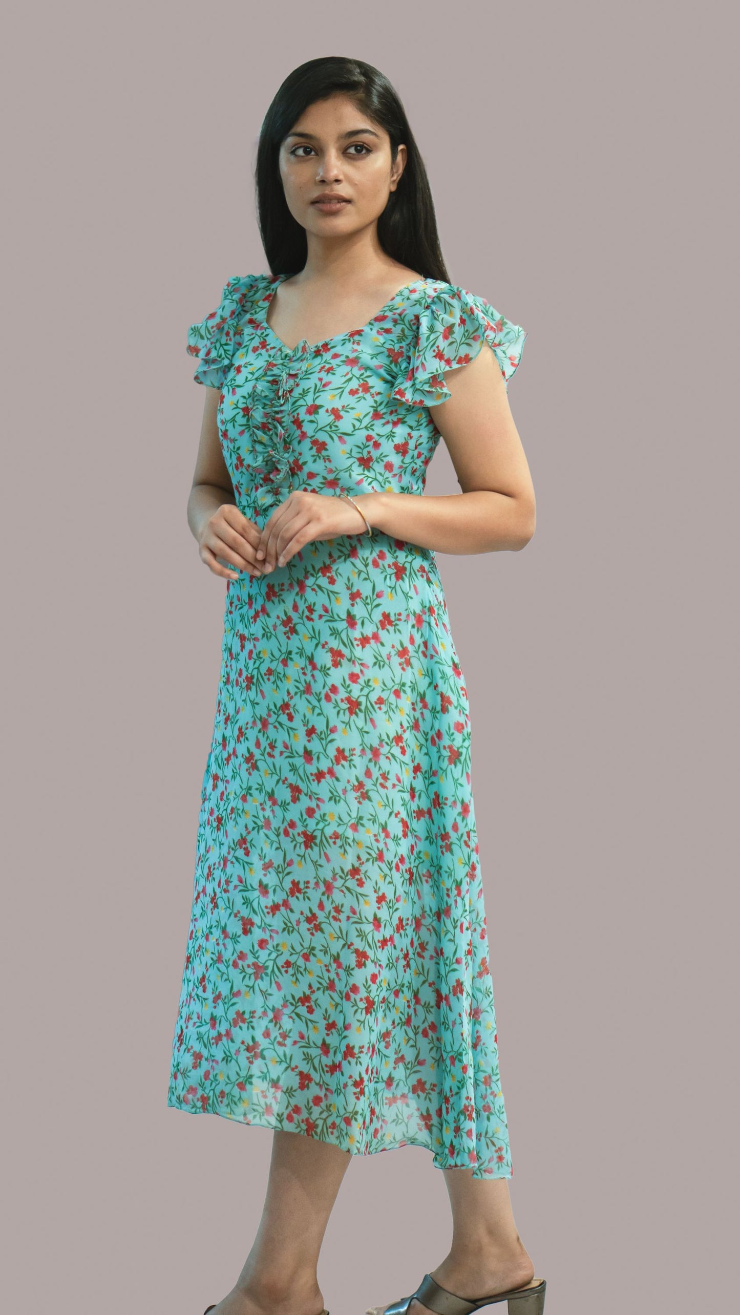 Anikrriti Printed Midi Dress - Anikrriti