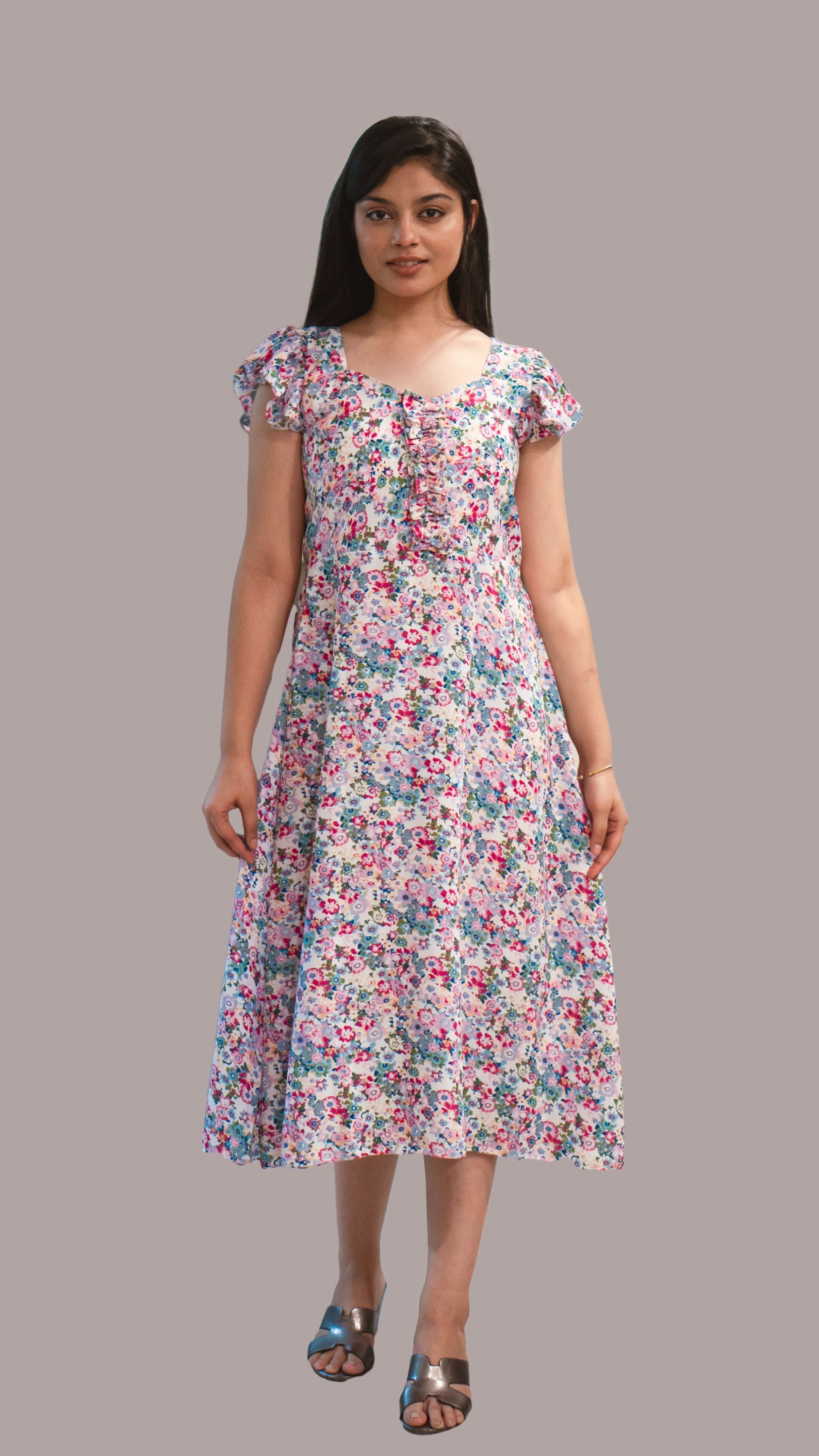 Anikrriti Printed Midi Dress - Anikrriti