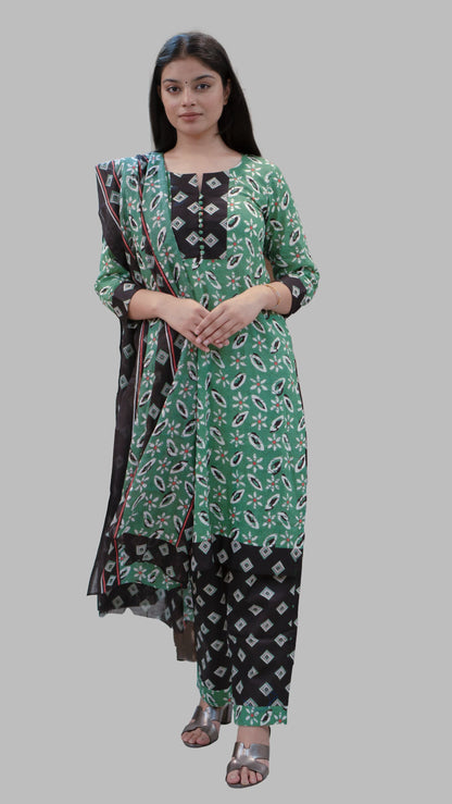 Anikrriti Kurta Set with Cotton Dupatta - Anikrriti