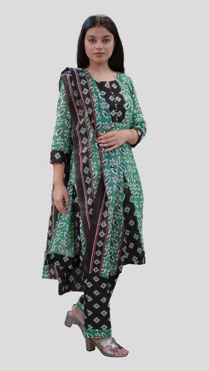 Anikrriti Kurta Set with Cotton Dupatta - Anikrriti