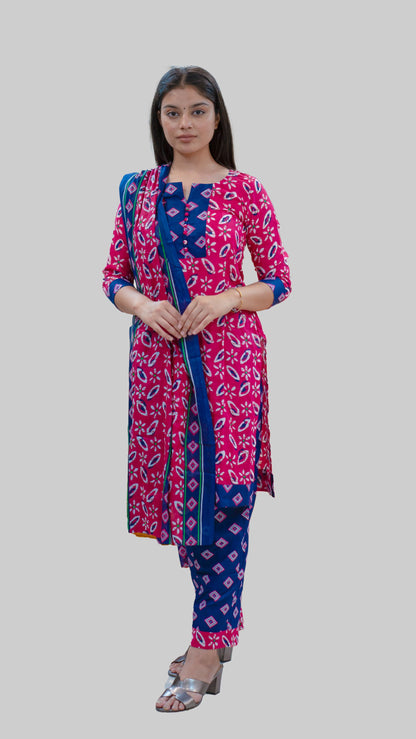 Anikrriti Kurta Set with Cotton Dupatta - Anikrriti