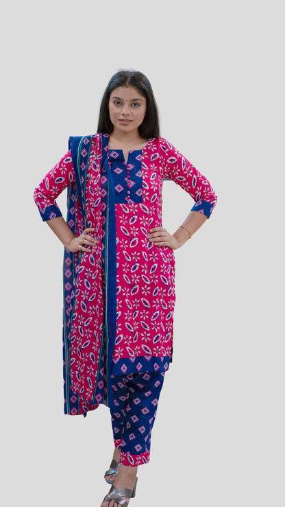 Anikrriti Kurta Set with Cotton Dupatta - Anikrriti