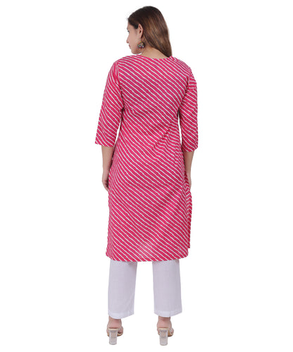 Anikrriti Cotton Leheriya Kurti- Colors available - Anikrriti