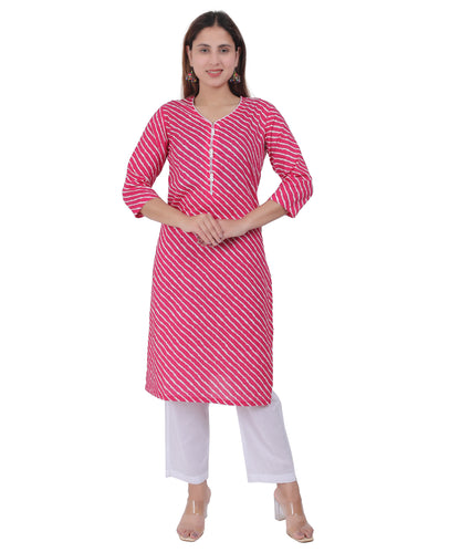 Anikrriti Cotton Leheriya Kurti- Colors available - Anikrriti