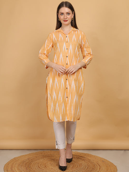 Ikat Print Cotton Kurta