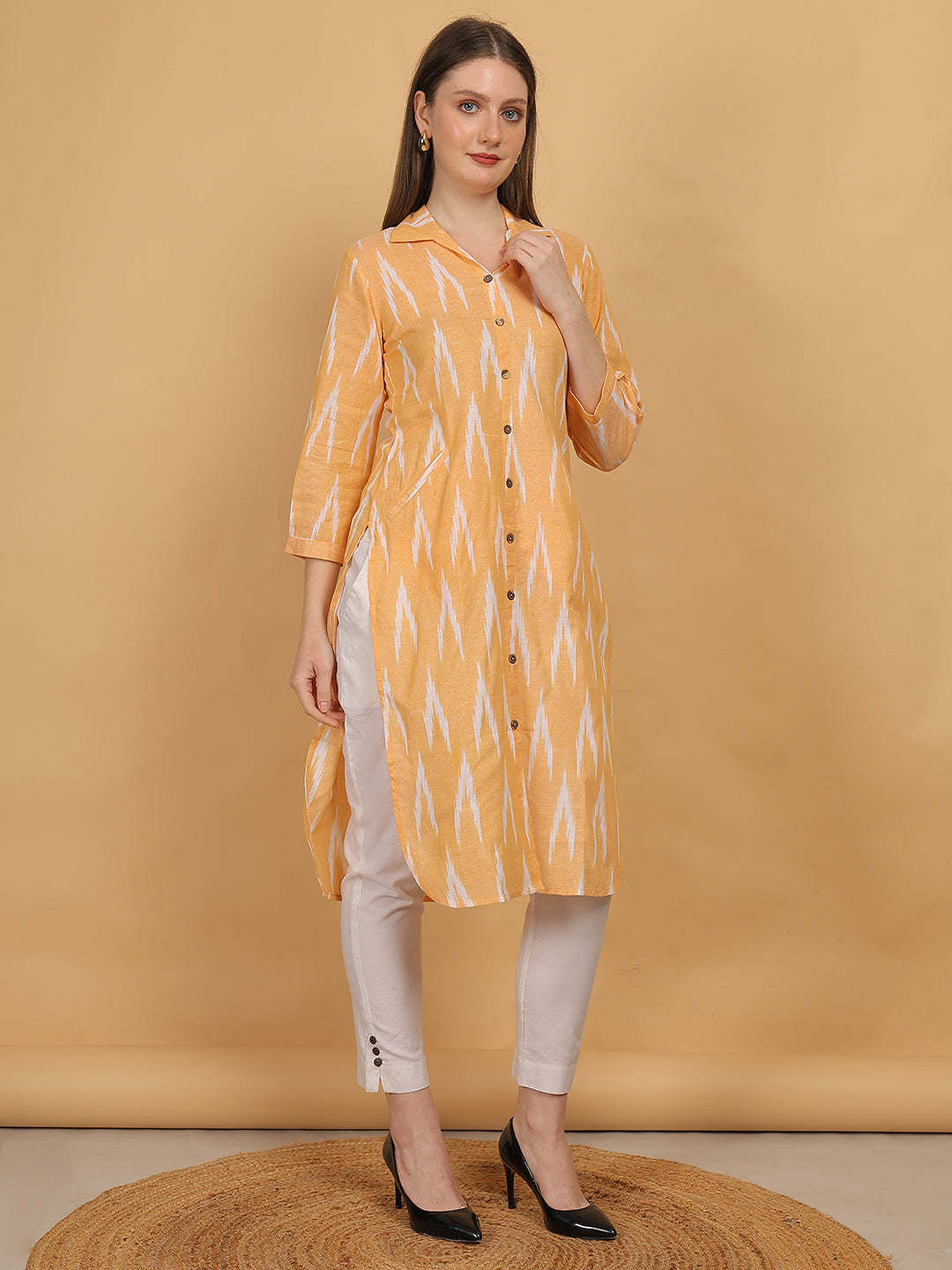 Ikat Print Cotton Kurta
