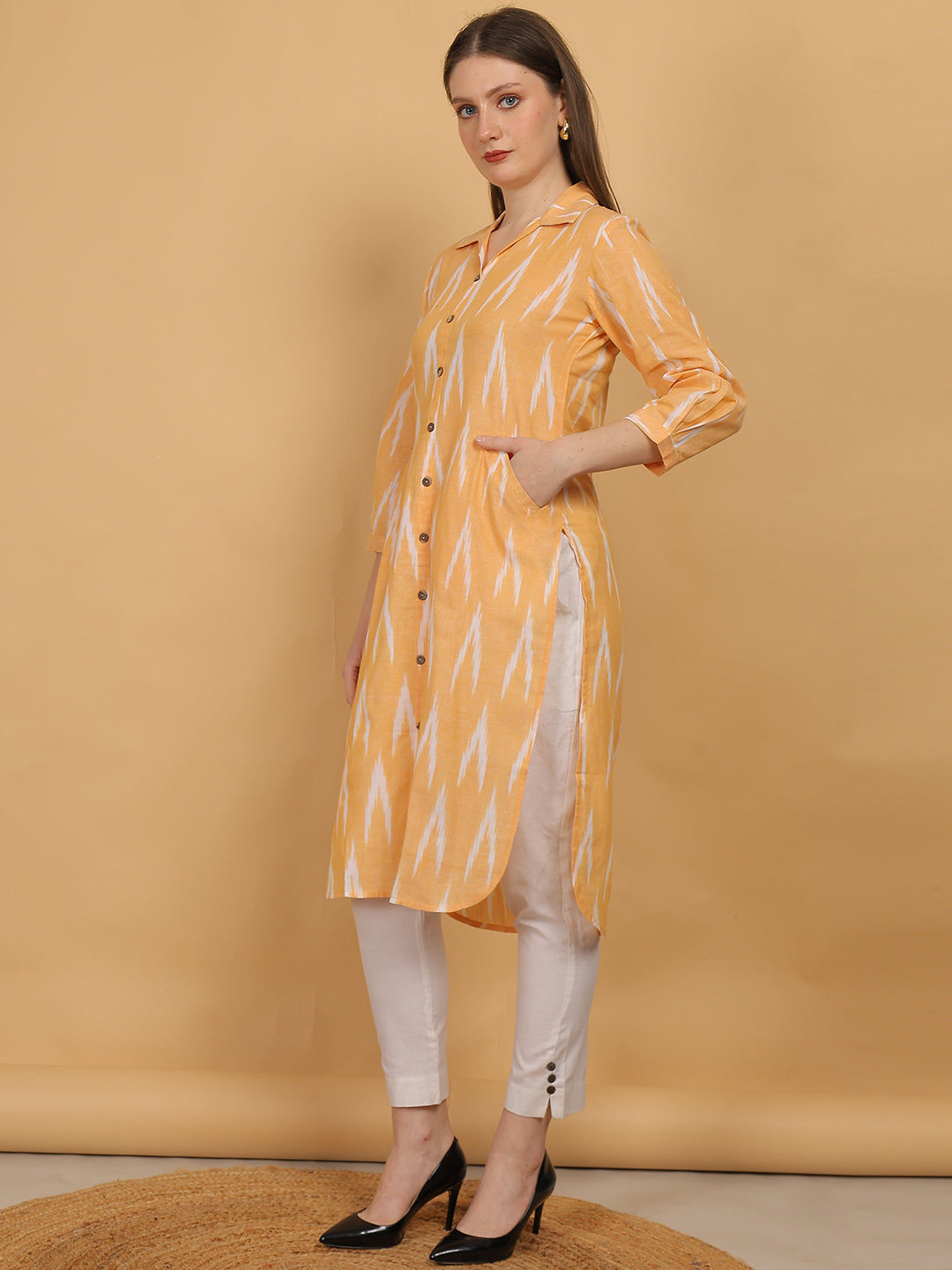 Ikat Print Cotton Kurta