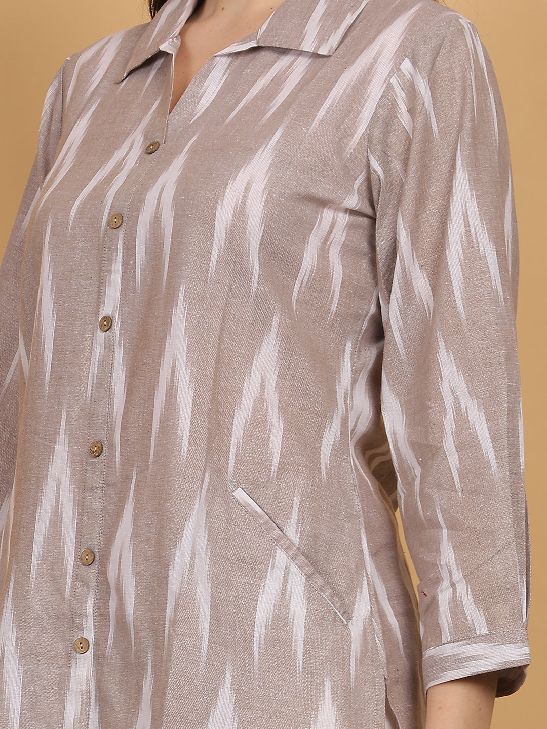 Ikat Print Cotton Kurta