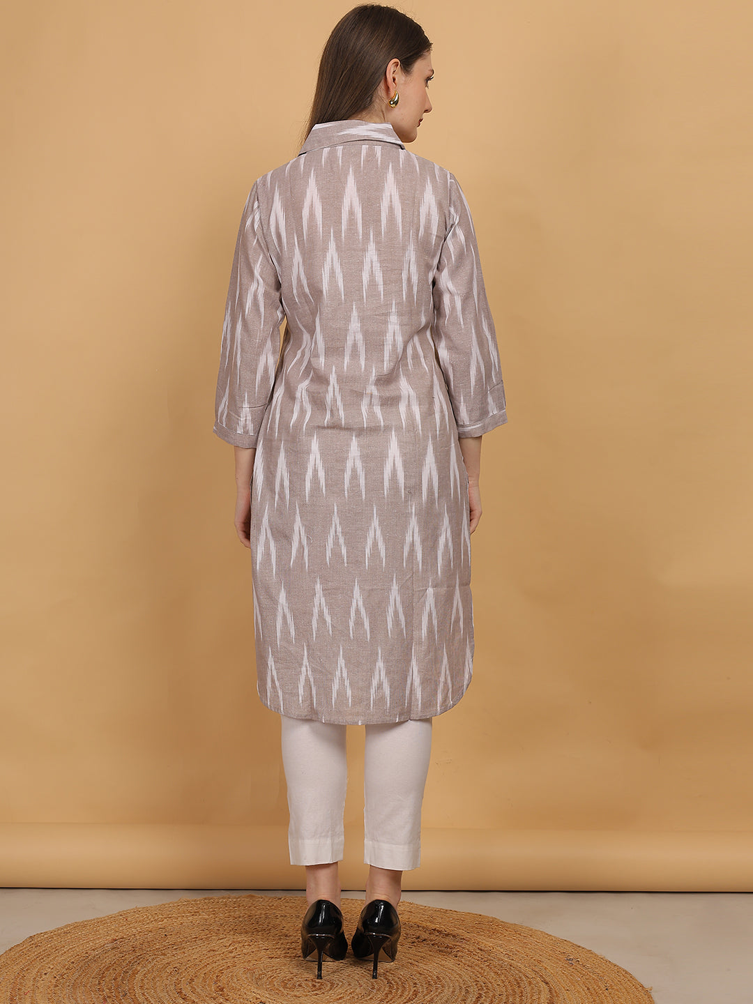 Ikat Print Cotton Kurta