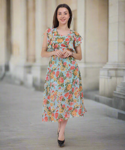 Anikrriti Floral Midi dress - Anikrriti