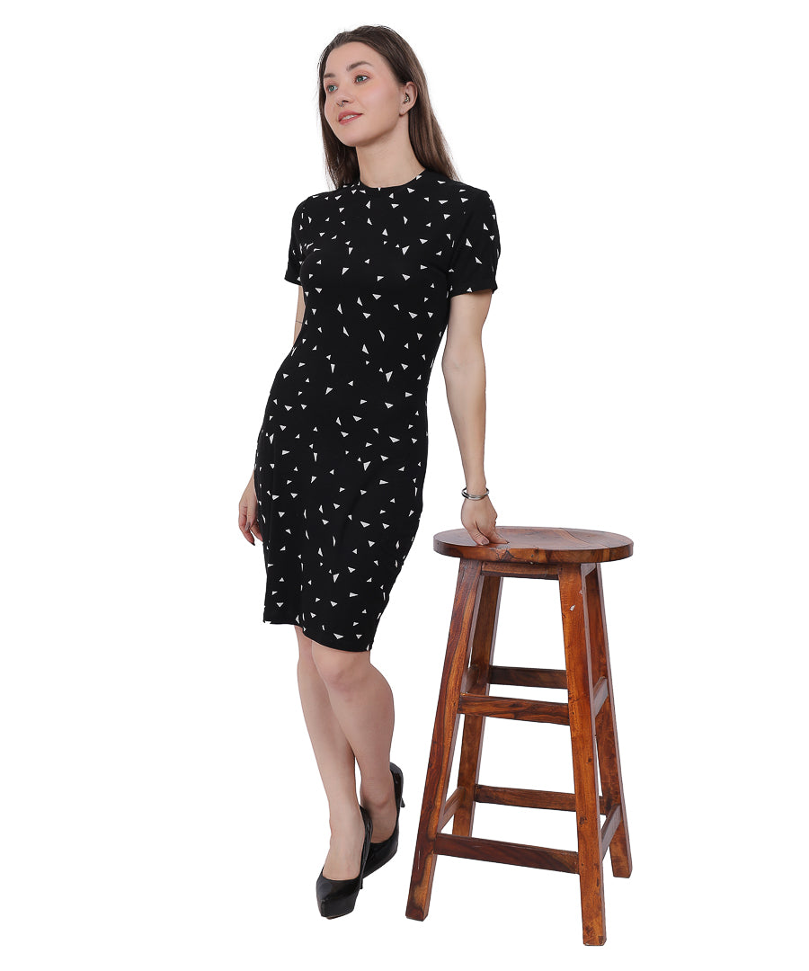 Anikrriti Knee Length Black Dress - Anikrriti