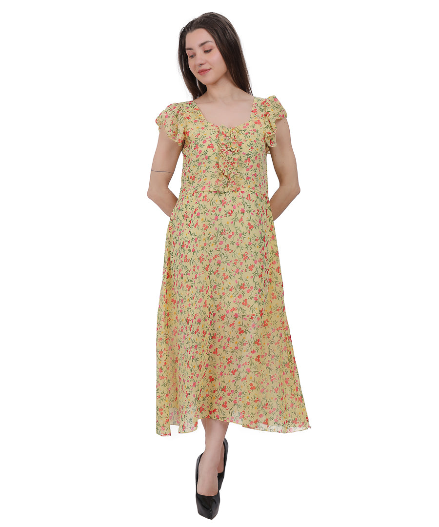 Anikrriti Printed Midi Dress - Anikrriti