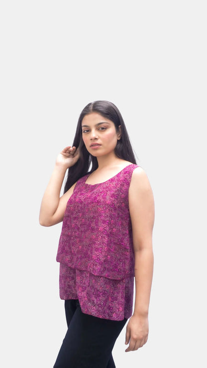 Anikrriti Layered Chiffon Top - Anikrriti