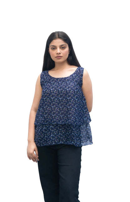 Anikrriti Layered Chiffon Top - Anikrriti