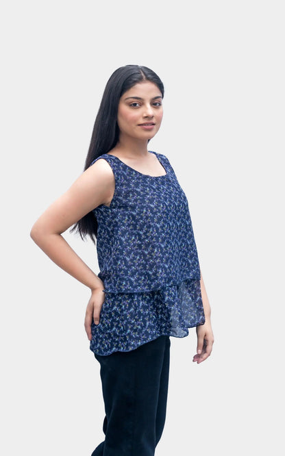 Anikrriti Layered Chiffon Top - Anikrriti