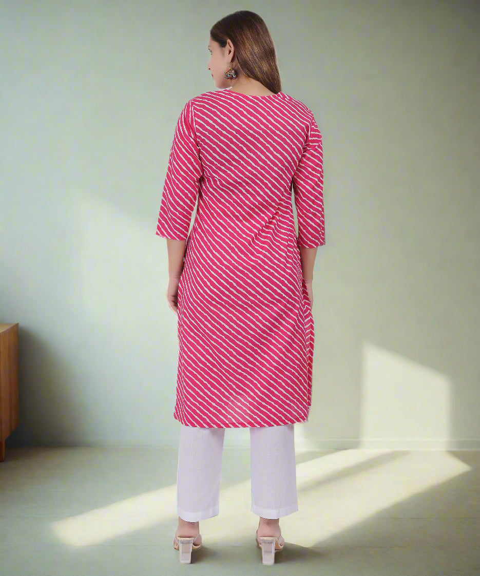 Leheriya Print Cotton Kurti