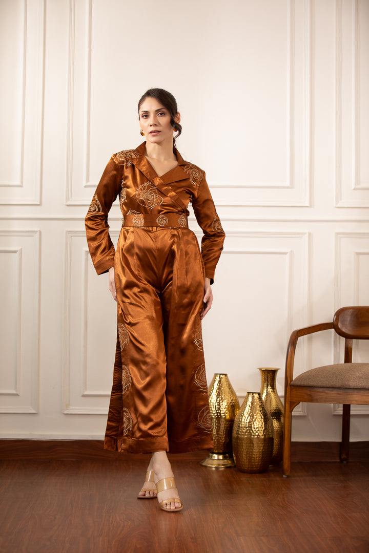 Dhaara- Angrakha Style Embroidered Jumpsuit