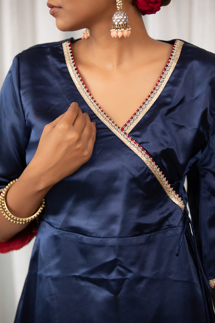 Raqs- Angrakha A-Line Kurta Set with Palazzo