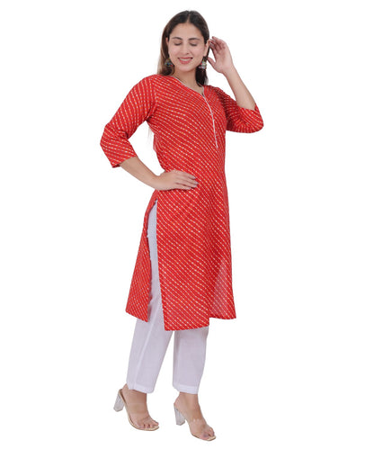 Anikrriti Cotton Leheriya Kurti- Colors available - Anikrriti