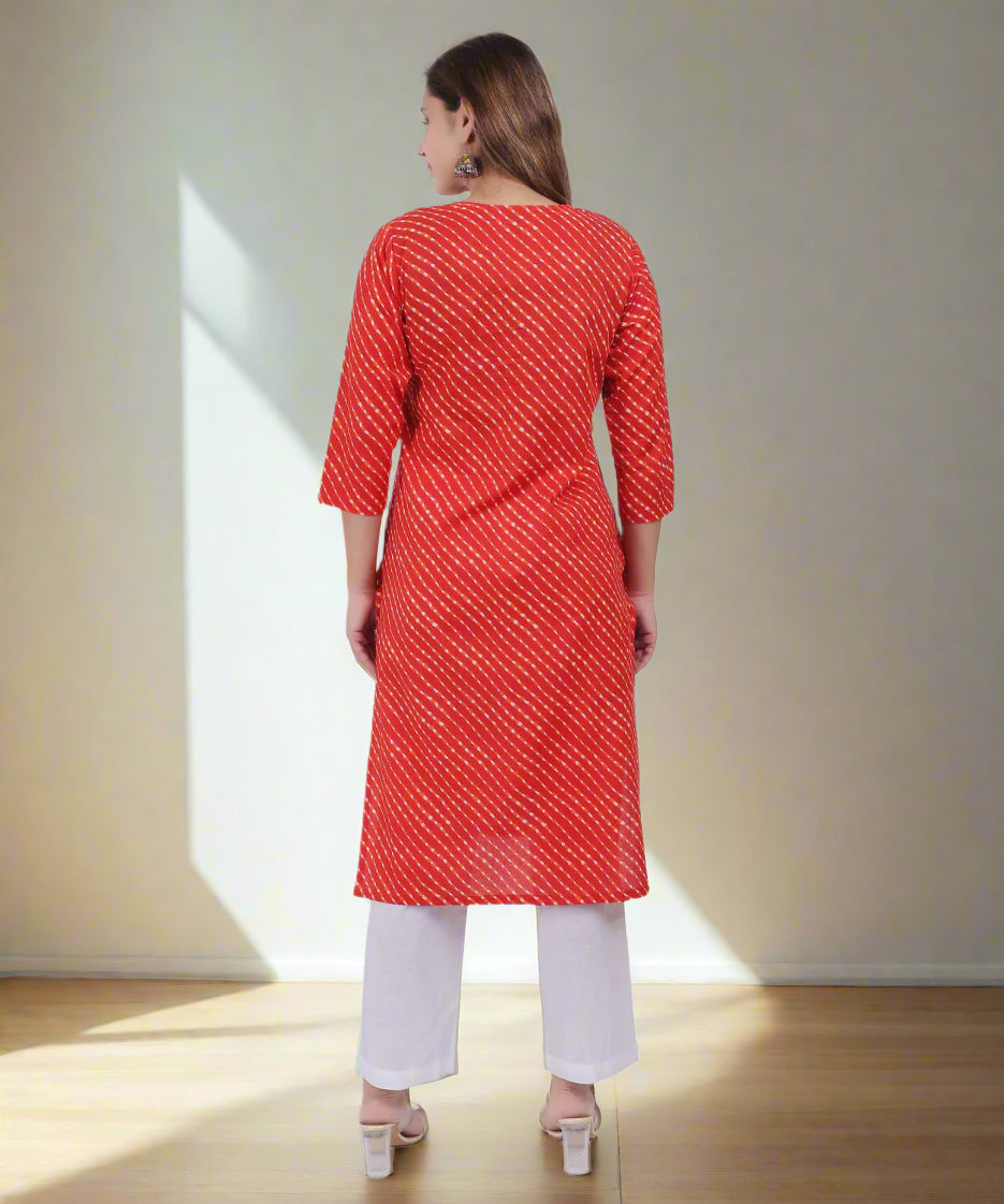 Leheriya Print Cotton Kurti