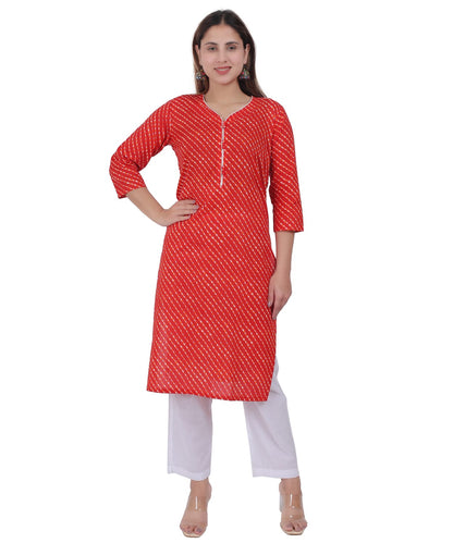 Anikrriti Cotton Leheriya Kurti- Colors available - Anikrriti