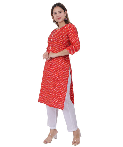 Anikrriti Cotton Leheriya Kurti- Colors available - Anikrriti