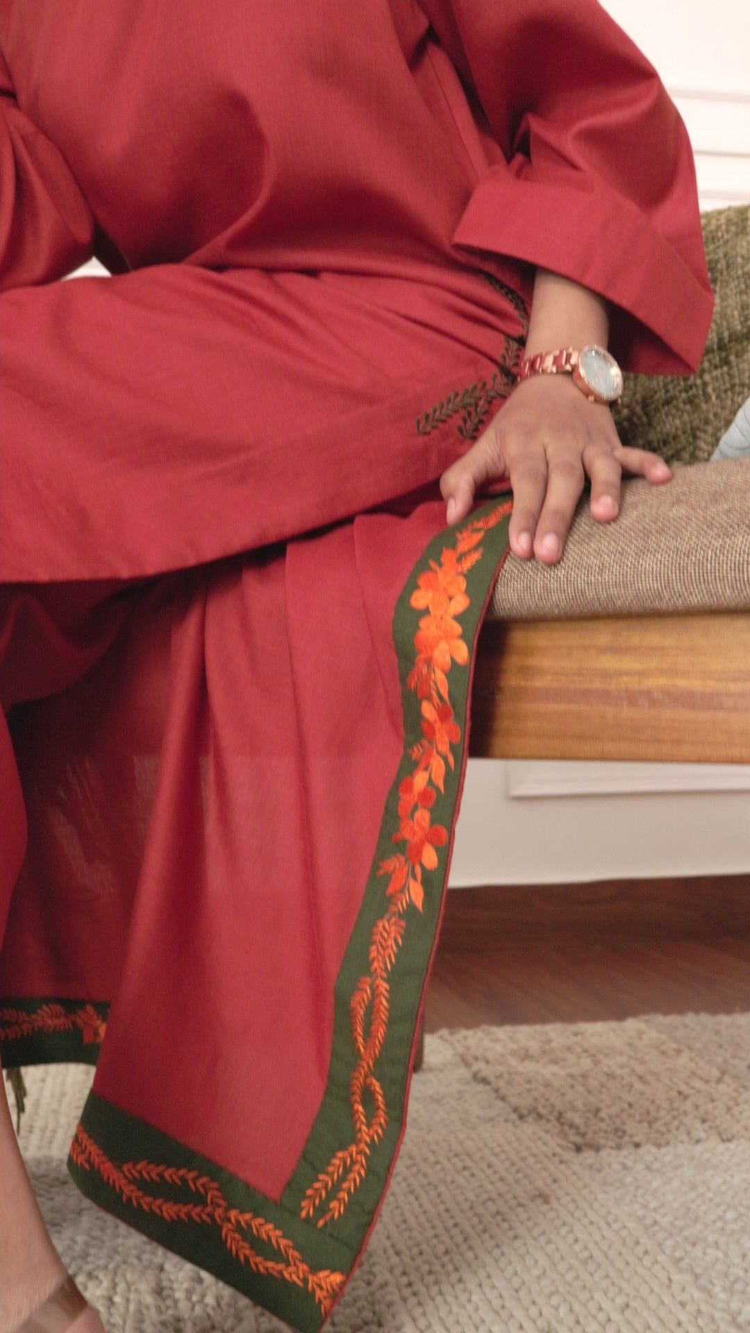 Riwaayat- High & Low Embroidered Kurta with Palazzo