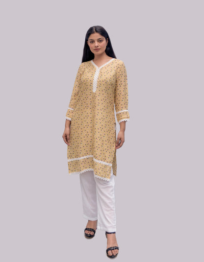 Anikrriti Floral Crepe kurti - Anikrriti