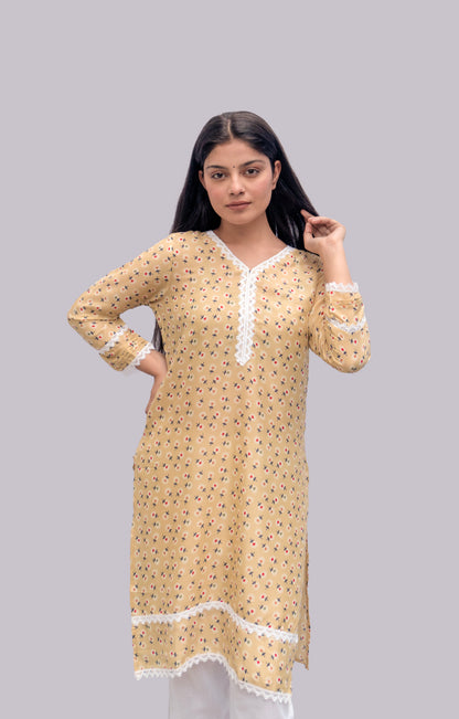 Anikrriti Floral Crepe kurti - Anikrriti